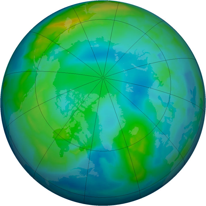 Arctic ozone map for 13 November 2012